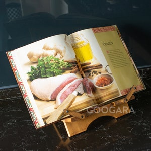 Atril de madera hecho a mano para leer libros, soporte plegable para libros de cocina, soporte para iPad, soporte para tableta, soporte para el Corán y la Biblia, regalo de Navidad, regalos islámicos. imagen 7