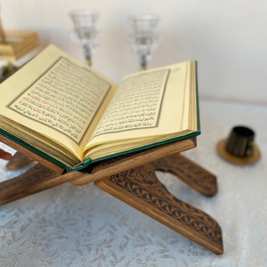 Wooden Folding Quran Stand-Bible Holder,Natural Wood Rehal,Cookbook Stand,Ramadan Gifts,Islamic Product, Christmas Gifts,Gifts for Muslims