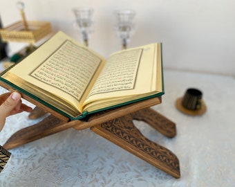 Wooden Folding Quran Stand-Bible Holder,Natural Wood Rehal,Cookbook Stand,Ramadan Gifts,Islamic Product, Mother's Day Gift,Gifts for Muslims