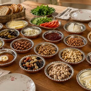 Juego de 6 cuencos turcos de cobre hechos a mano de 12 cm (4,7 pulgadas) para aperitivos, meze, tapas, desayunos y otros usos. Regalo ideal para inauguración de casa.
