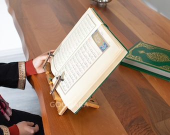 Handmade Wooden Book Reading Stand,Foldable  Cookbook Stand,iPad holder,Tablet Stand,Quran - Bible Stand,Christmas Gift, Islamic Gifts