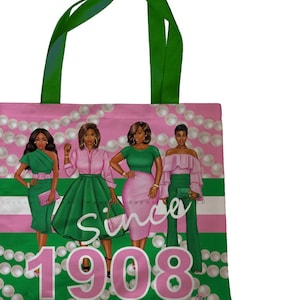AKA Pink and Green Tote Bag