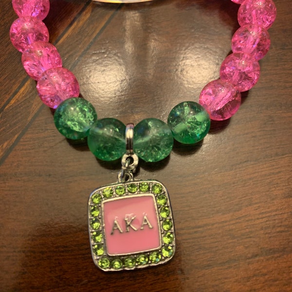 Pink And Green Charm Bracelet