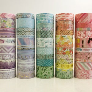 Rouleaux de ruban adhésif Washi aquarelle (motif au choix), 6 à 20 mm x 5 yards, pour agendas, carnets de bord, scrapbooking et fabrication de cartes