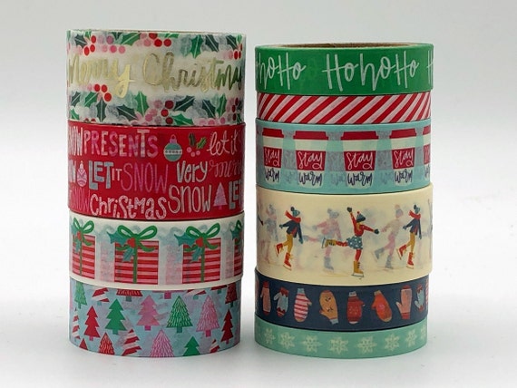 Christmas Washi Tape Rolls 5 Yards, Holiday Washi Tape for Planners, Junk  Journals, Scrapbooks and Card Making 