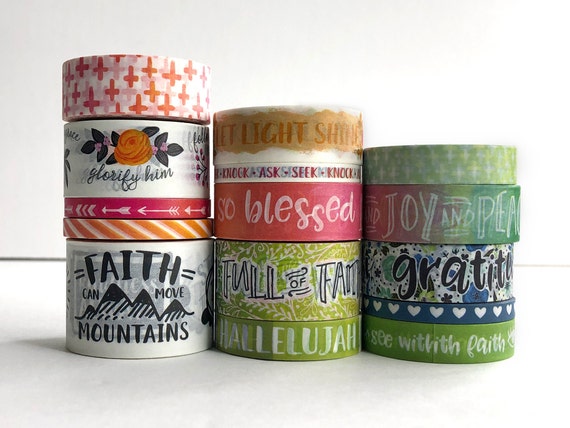 Bible Journaling Washi Tape Samples 24, for Christian Planner / Bible Study  / Prayer Journal 