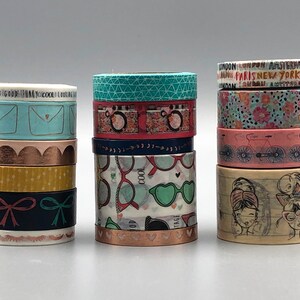 Girly Washi Tape Samples, Rose Gold Foil Washi