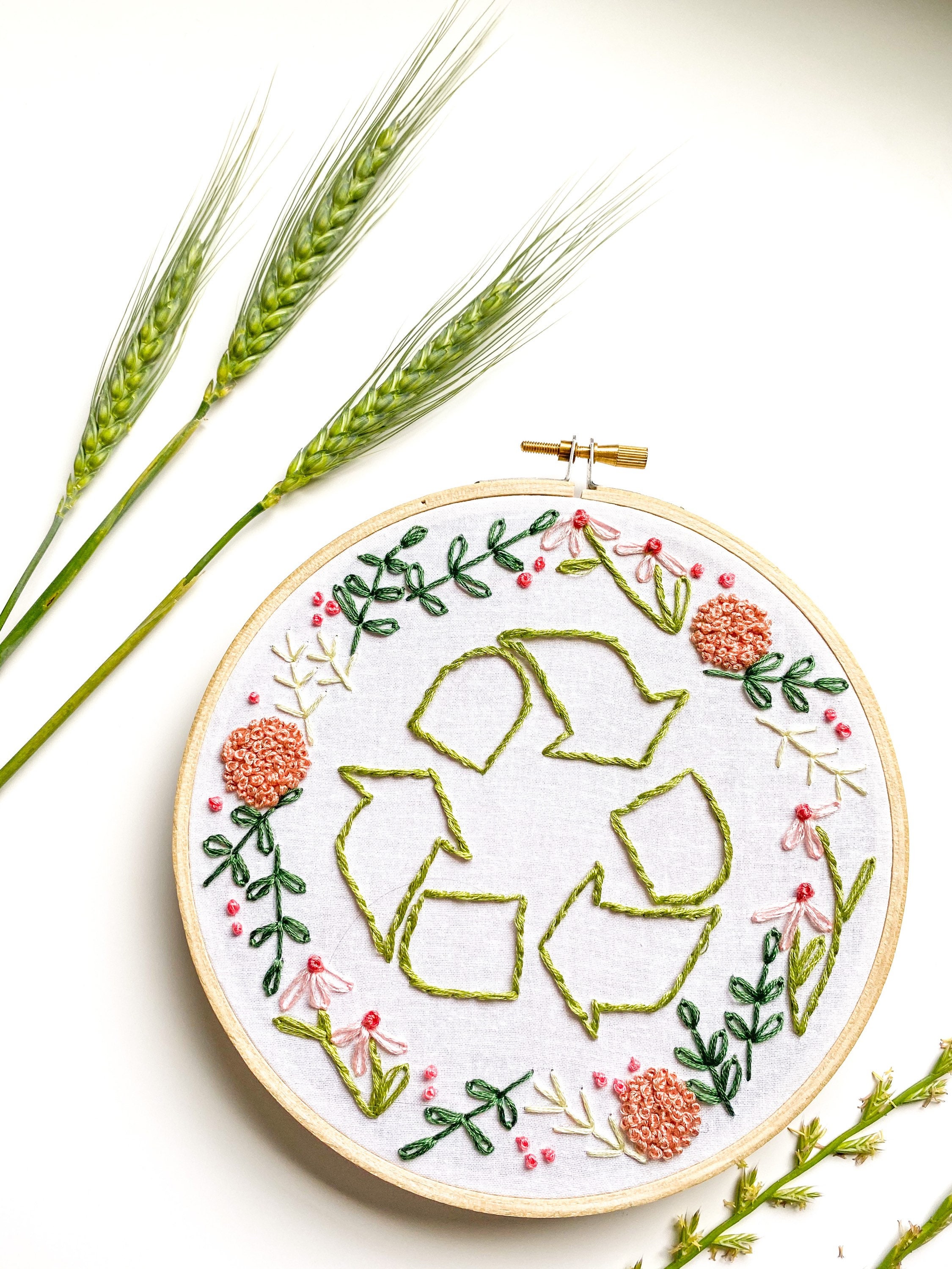 Reduce Reuse Recycle Embroidery Hoop Art Etsy