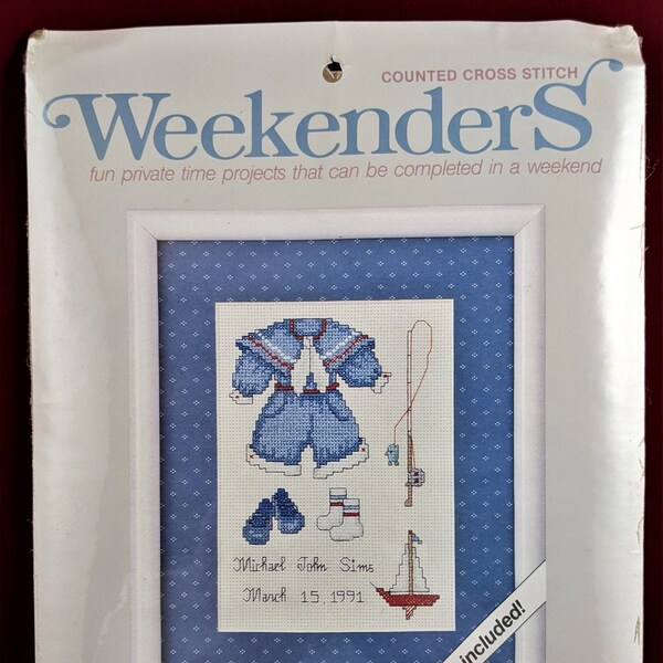 Boy Counted Cross Stitch Birth Announcement Etsy