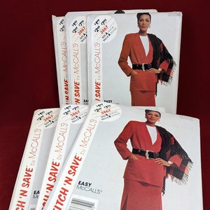 Vintage Easy McCall's Stitch 'N Save 3867 Misses Front Button Jacket & Skirt Suit Multi-size A ( 10, 12, 14 ) B ( 16, 18, 20 ) New and Uncut