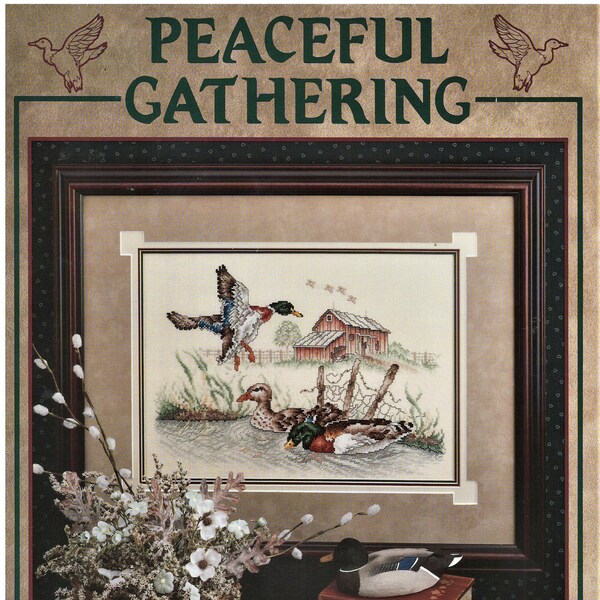 Vintage Stoney Creek "Peaceful Gathering" Counted Cross Stitch Leaflet 40 (First Printing) DMC * J & P Coats * Anchor - Color Charts.  New