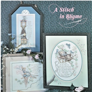 Vintage Stoney Creek Collection 1, "A Stitch In Rhyme" Cross Stich Boekje Prachtig geïllustreerde Verpleegster Rijmt Met Grafiek & Kleur Info Nieuw