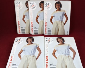 Vintage Easy McCall's Stitch 'N Save 3709 Misses Pullover Top & Pull-On Shorts Multi-Size A (6-8-10) B (12-14-16) Quick, Light, Breezy New