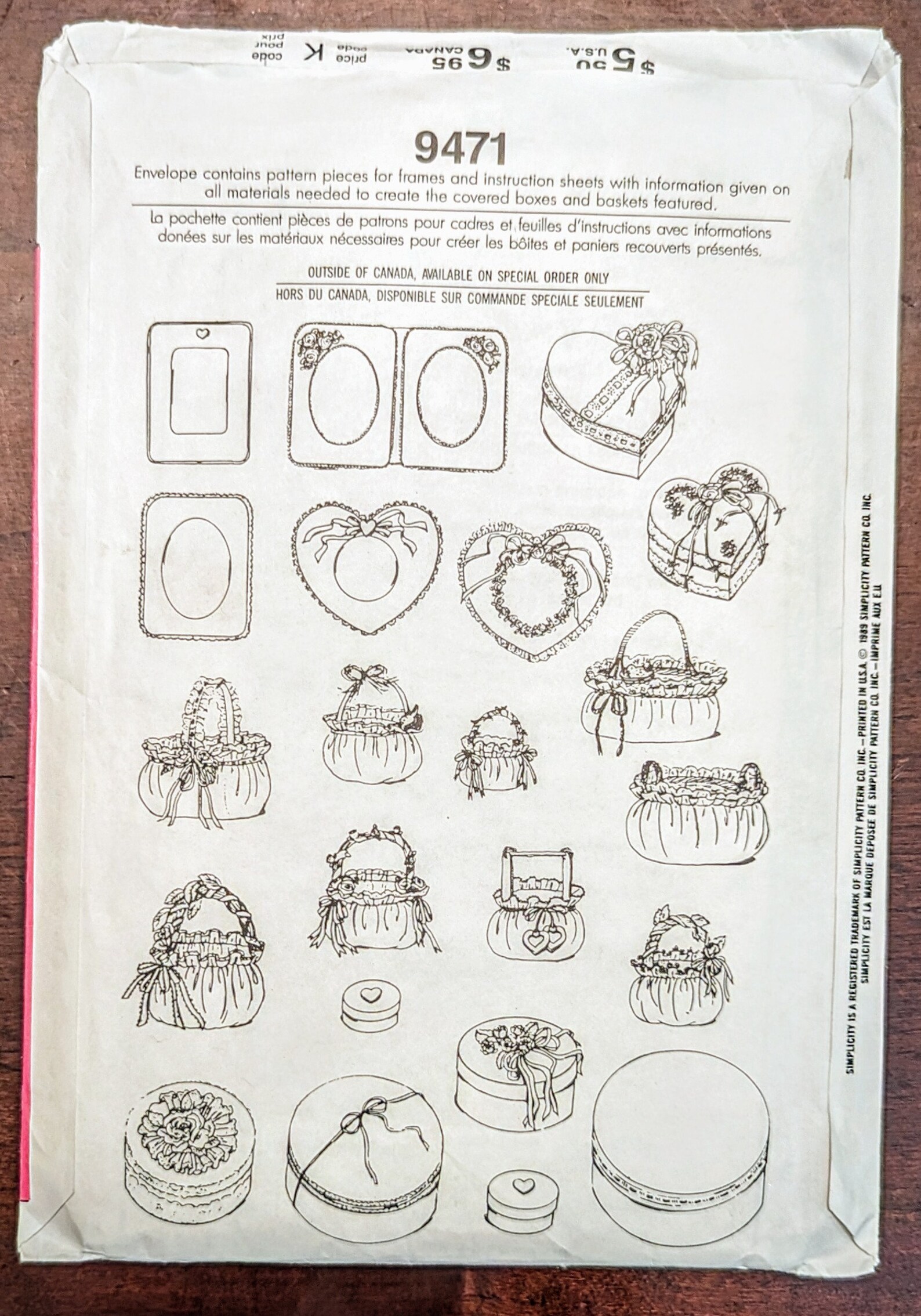 Vintage Simplicity Crafts 9471 Patterns & Instructions for Covered ...