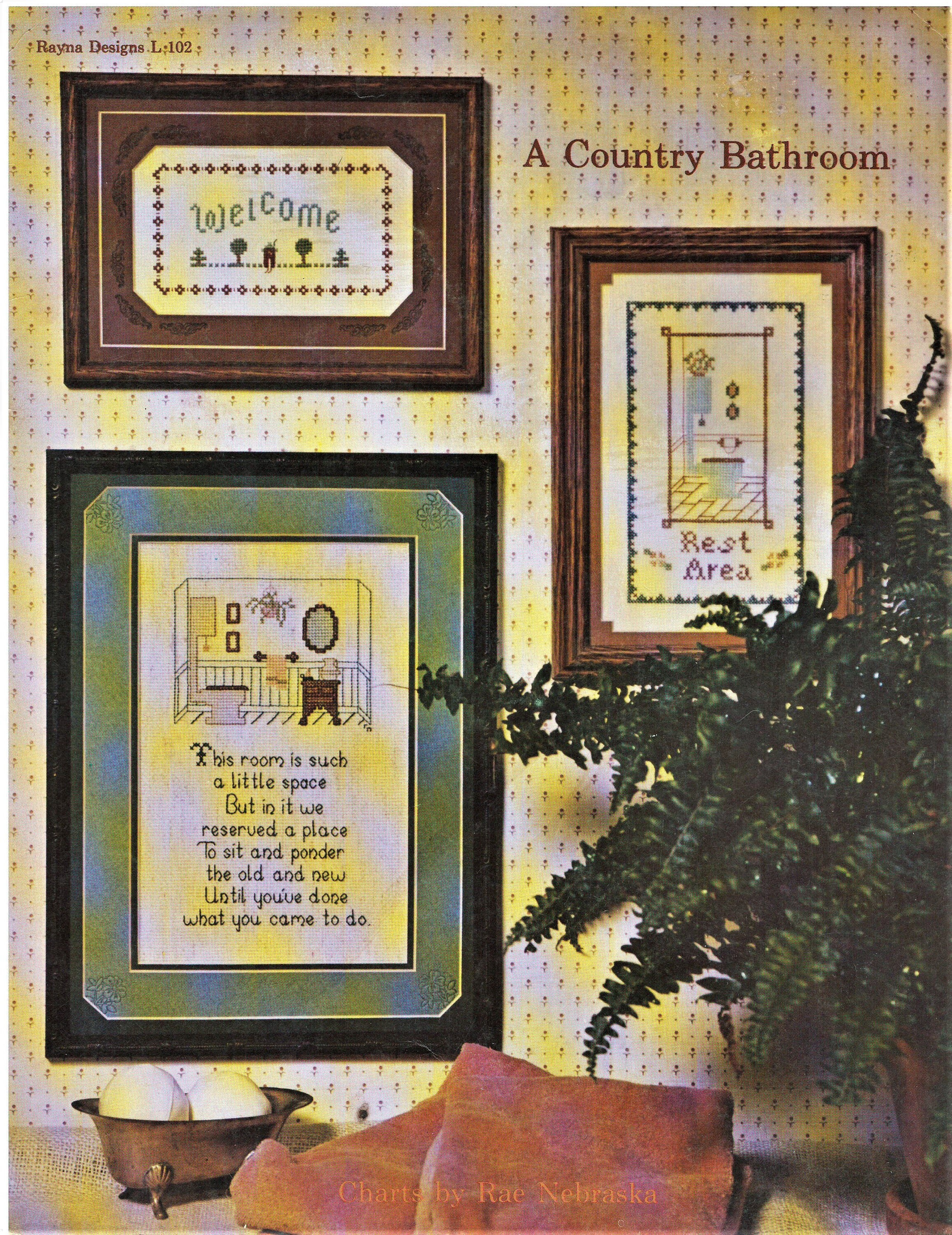 Vintage Rayna Designs L-102 a Country Bathroom Counted Cross Stich Charts,  by Rae Nebraska. 3 Designs for Charming Bathroom Décor Unused - Etsy