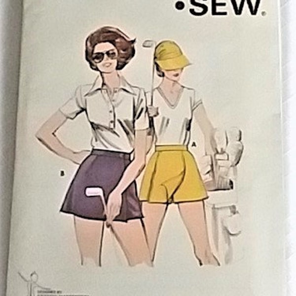Rare Hard To Find Vintage Kwik Sew 936 "Misses Golf Or Tennis Skort" Multi-Size 6 - 8 - 10 - 12 Classic Skirt Look, The Ease Of Shorts! New