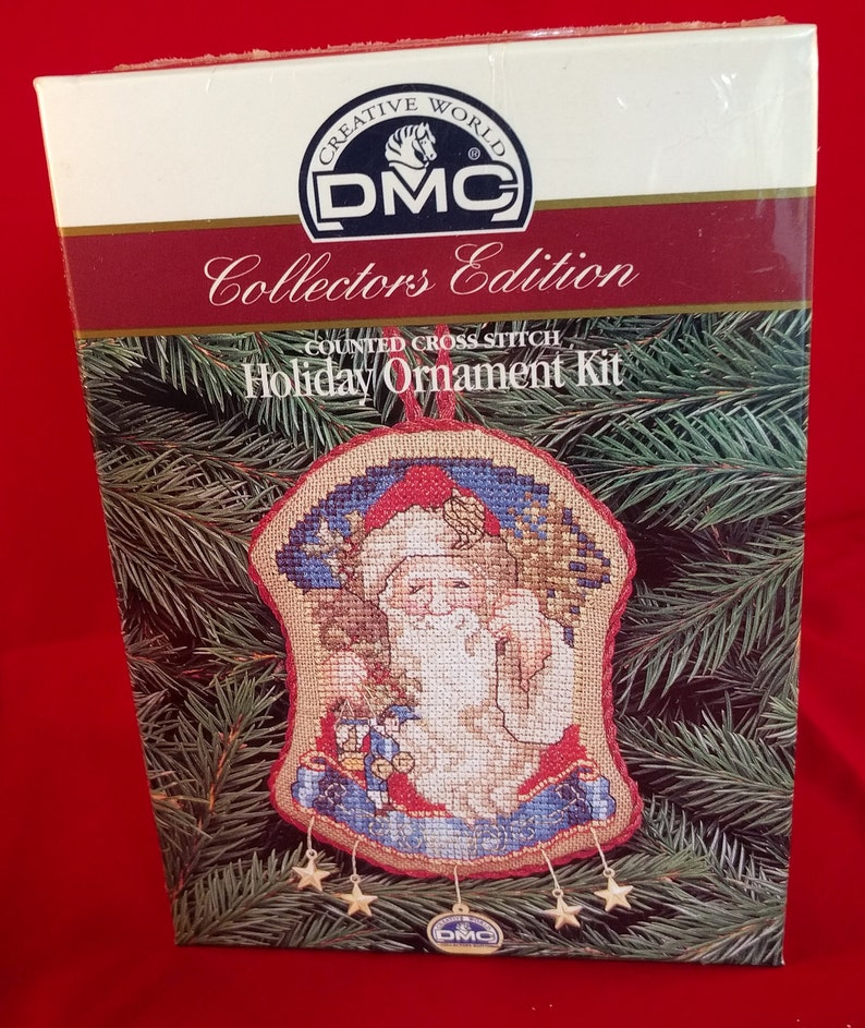 DMC Creative World Santa Counted Cross Stitch Holiday Ornament K DMC Creative World Santa Counted Cross Stitch Holiday Ornament K