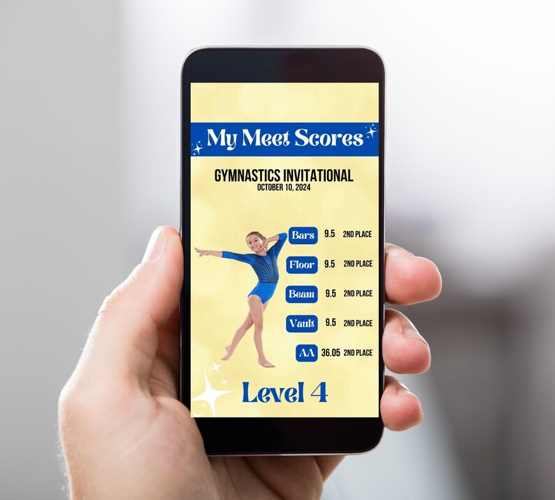 Customizable Gymnastics My Meet Scores Template for Social Media