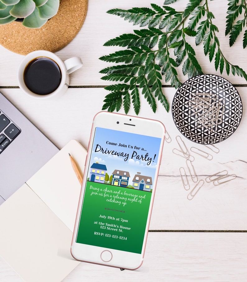 Driveway Party Invite Neighborhood Block Invitation Etsy