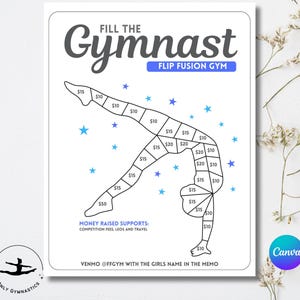 Gymnastics Fundraiser Template | Fill The Gymnast Editable Canva for Teams