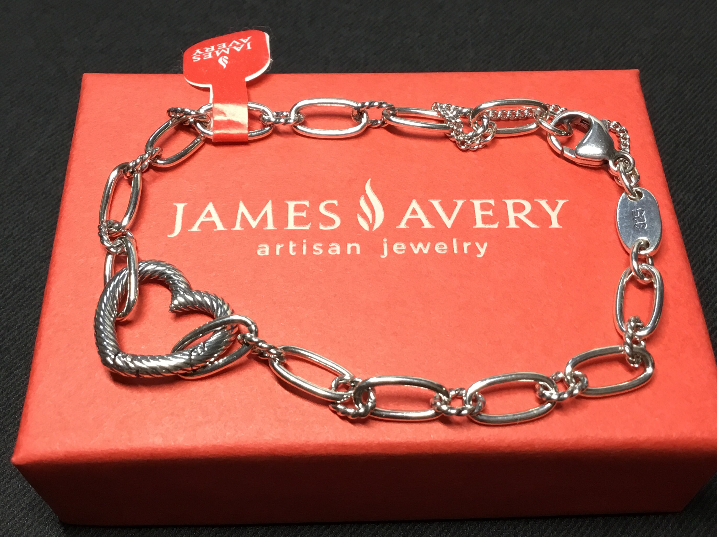James Avery Sterling Silver Changeable Heart Charm Bracelet | Etsy