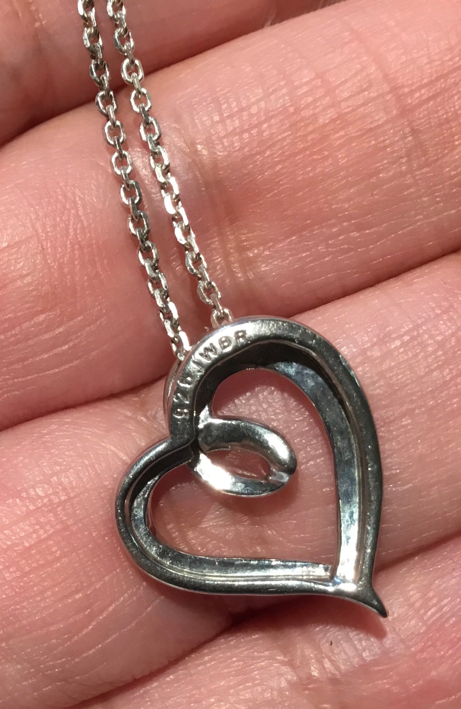 JWBR Sterling Silver 925 Black and Clear Diamond Necklace Etsy