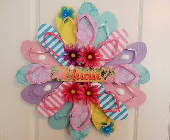 Flip Flop Wreath Summer Wreath Flip Flop Decor Front Door Etsy