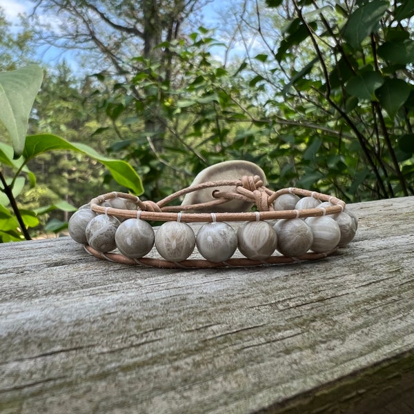 Petoskey Stone Wrap Bracelet