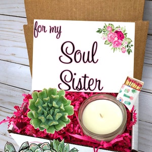 soul sister gift box, best friend box, succulent gift box, gift for best friend, soul sisters, gift for her, thank you gift