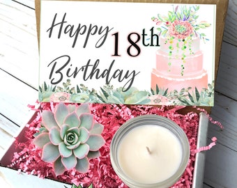 18th Birthday Succulent Gift Box for Her, 18th Birthday Gift Ideas, 18th Birthday Gift for her