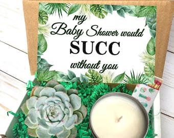 Baby Shower Succulent Gift Box: Hostess Thank You Candle