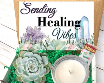 Sending Healing Vibes, Surgery Gift Box, Healing Gift Box, Encouragement Gift Box Set, Send a Gift, Succulent