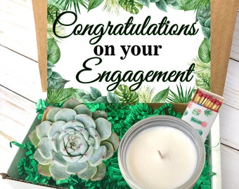 engagement gift box, Congratulations on Your Engagement Gift Box for Her, Congratulations Engagement Succulent Gift Box, Engagement Gift Box