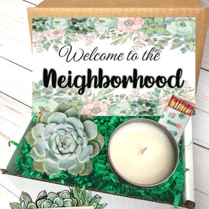 Welcome to Our Neighborhood, New Neighbors Gift, Succulent Gift Box, House Warming Gift, Neighbor Welcome Gift