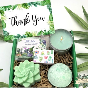 Thank you Spa Gift Box, Spa Gift box, Birthday Spa Gift box, Mini Spa Gift Box, Succulent Soap Spa Gift Box for her, Candle Bath Bomb