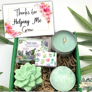 Thank you for helping me grow, Gift for Teacher, Preschool director, Kindergarten Teacher, Appreciation gift, relaxation gift, spa gift set