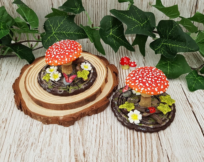 Handmade Red Mushroom Home Decor - Cottagecore Fungi Gift