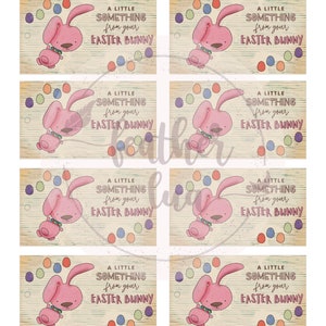 Easter Bunny Gift Tag or Label Digital Print for Crafting & Design Projects