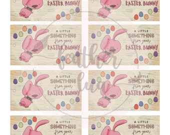 Etichetta o cartellino regalo coniglietto pasquale stampa digitale per progetti di artigianato e design