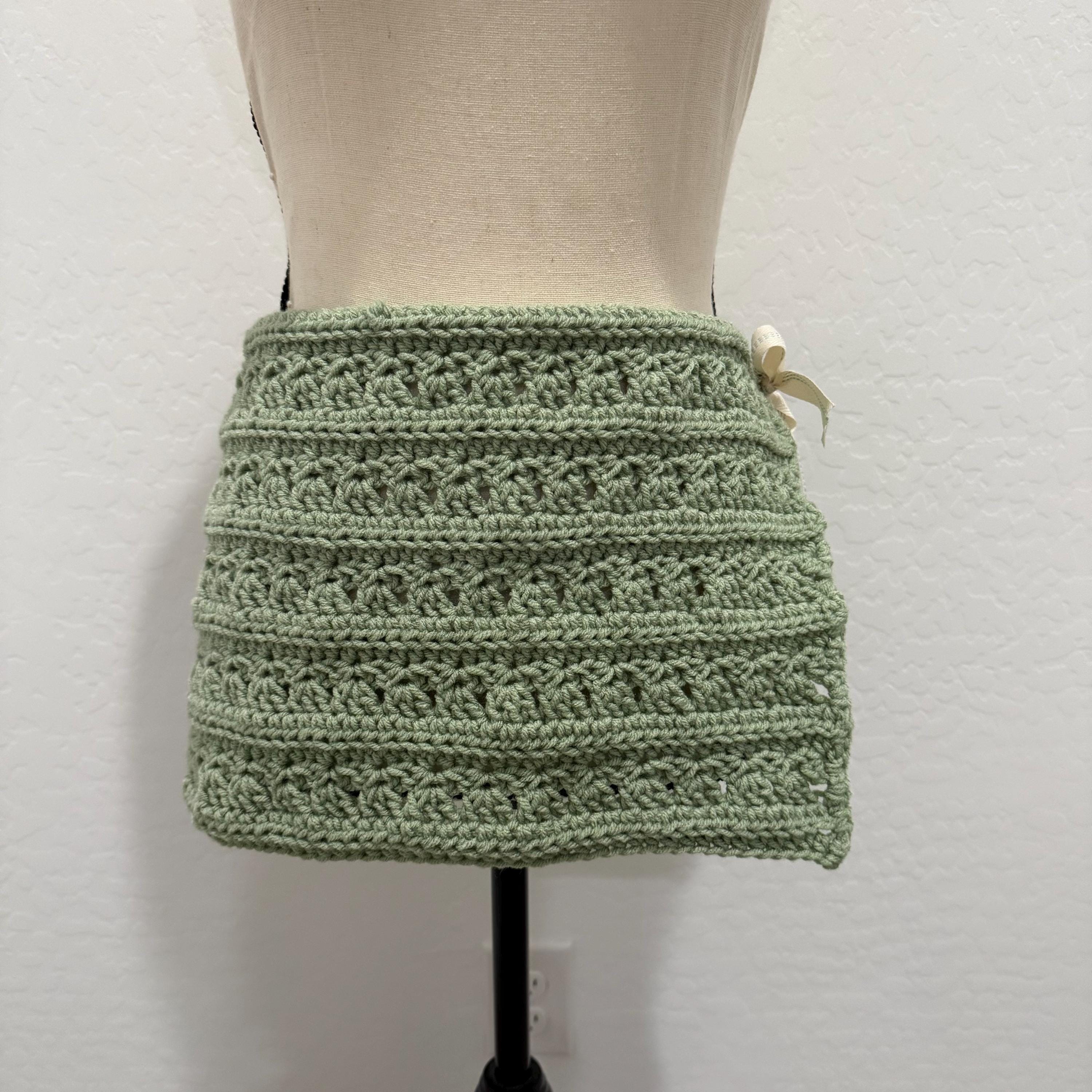 Crochet Skirt Flowy Skirt 9x7 Sage Crochet Dress