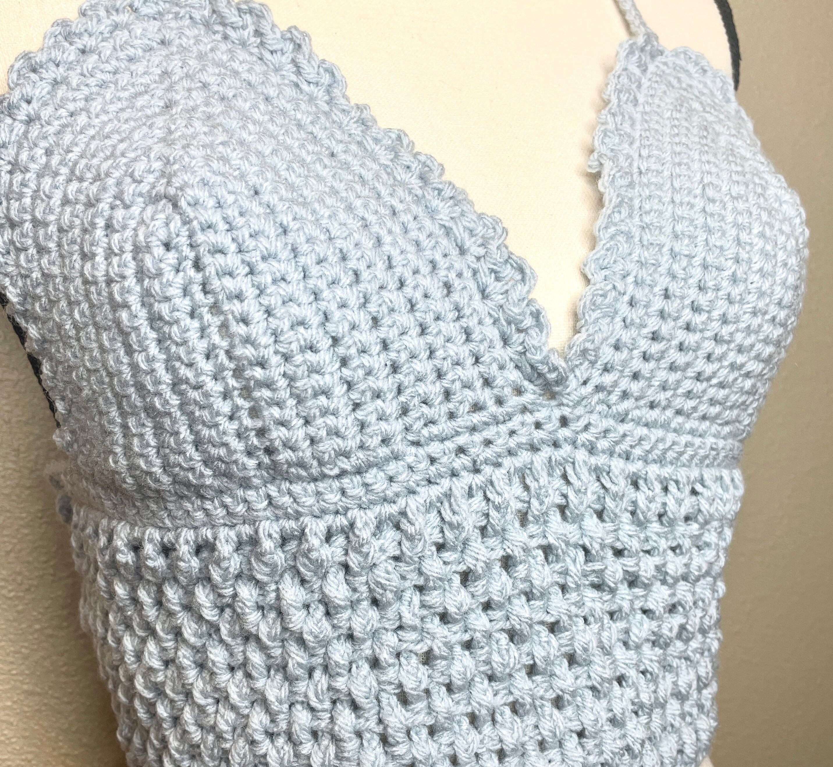 Boho Open Back Crochet Bralette Top Handmade Backless Lace-up - Etsy