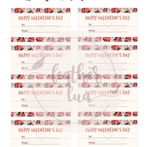 Étiquette ou étiquette cadeau Saint-Valentin fraise, impression numérique pour projets de création et de conception