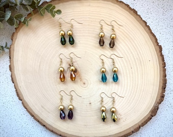 Crystal Dangle Earrings, Elegant Drop Earrings, Christmas Stocker Stuffer