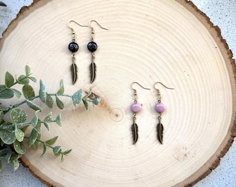 Dangle Earrings, Elegant Drop Earrings, Available in Sparkle Black and Dusty Lavender Colors