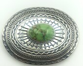 navajo sterling silver turquoise belt buckle