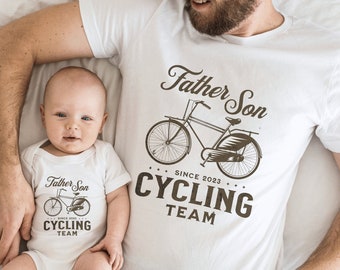 Chemises de cyclisme père-fils, t-shirt de cyclisme père et fils assorti, t-shirt de cyclisme père-fils, t-shirt papa et fils, ... Fête des pères, Fête des pères