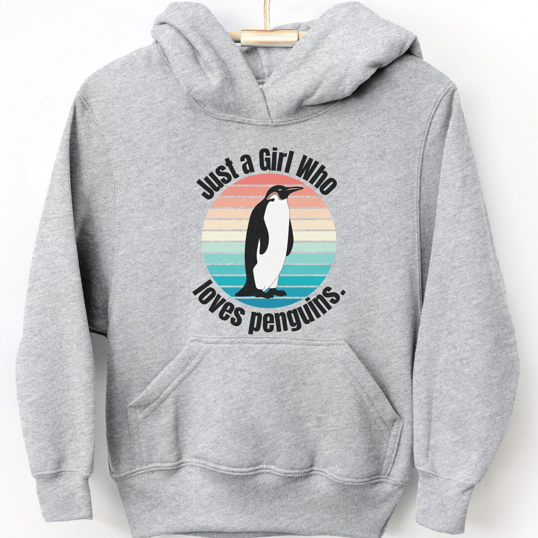 Kids Penguin Hoodie, Just a Girl Who Loves Penguins, Penguinsweatshirt