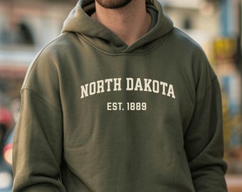 North Dakota Hoodie Sweatshirt, ND State Shirt for Men Women, Matching Group Sweatshirt
