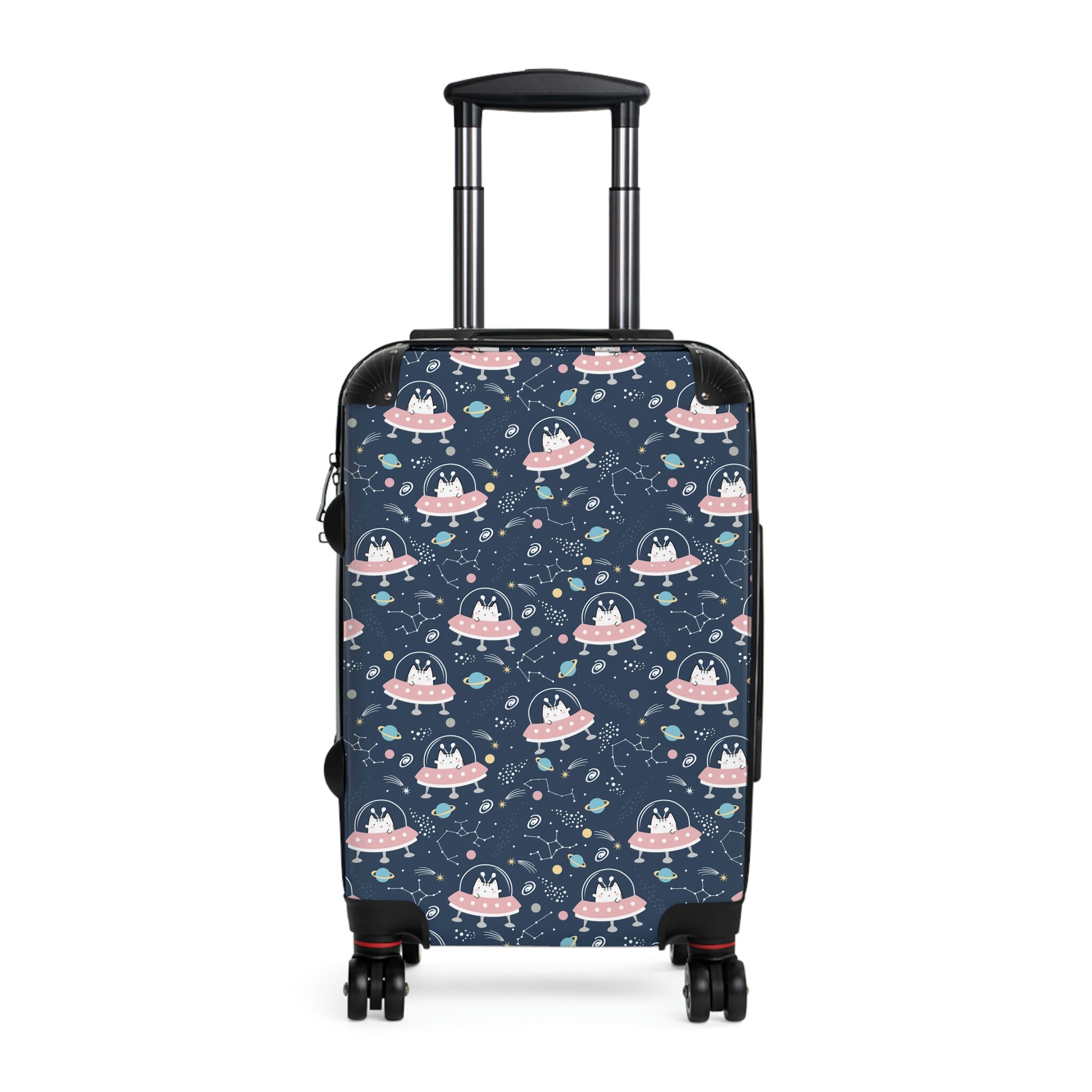 Kids Carry On Suitcase with Wheels, Space Cat Kawaii Style Suitcases on Wheels, Planets Cabin Suitcase Wheels, Cabin Suitcase High Quality