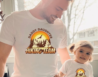 Father Daughter Matching Hiking Team Shirts, Daddy Daughter Matching, Dad Shirt with Baby Bodysuit, Daddy and Me, Father's Day Gift from Her